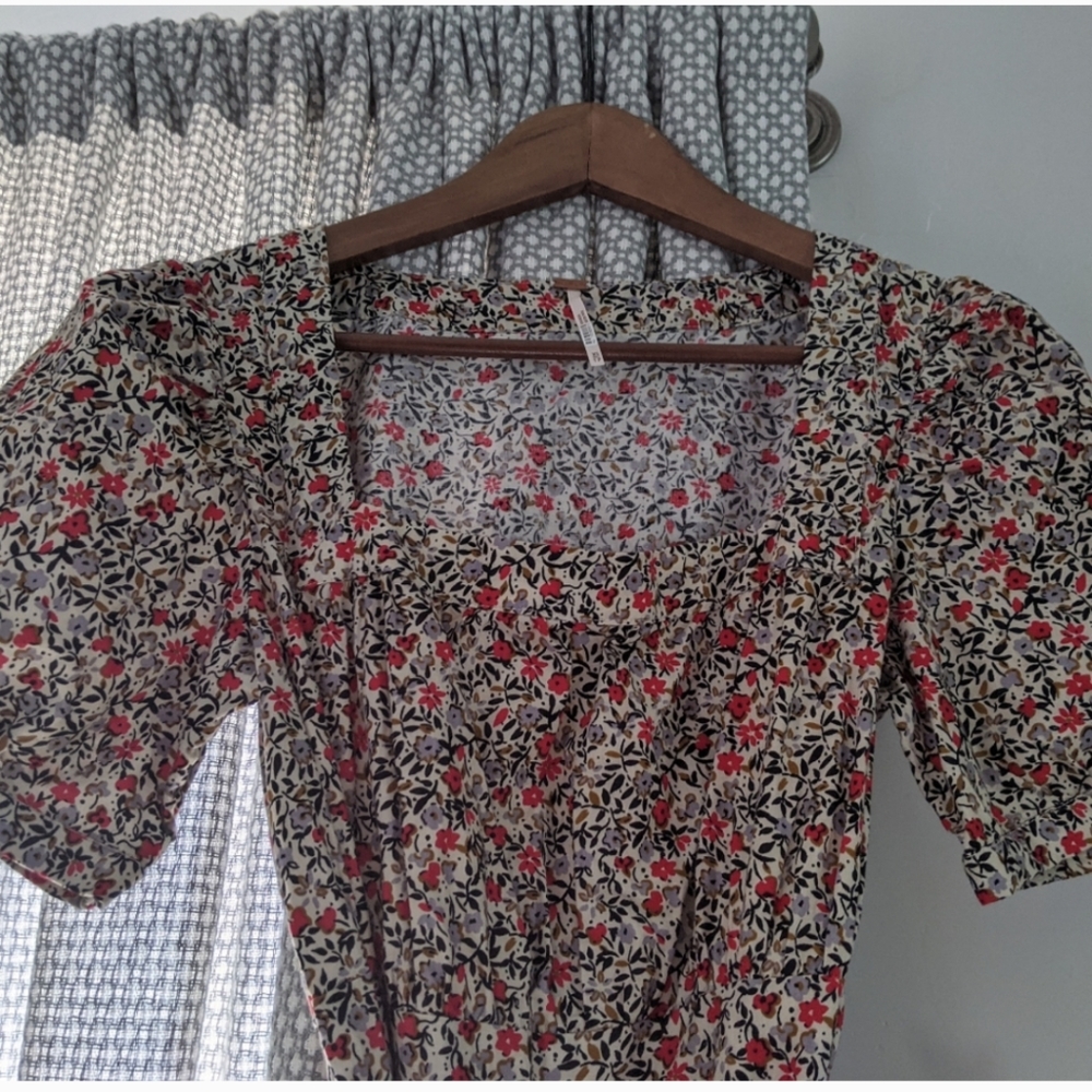 Anthropologie Floral Prairie Puff Sleeve Tiered Maxi Dress - Picture 5 of 16